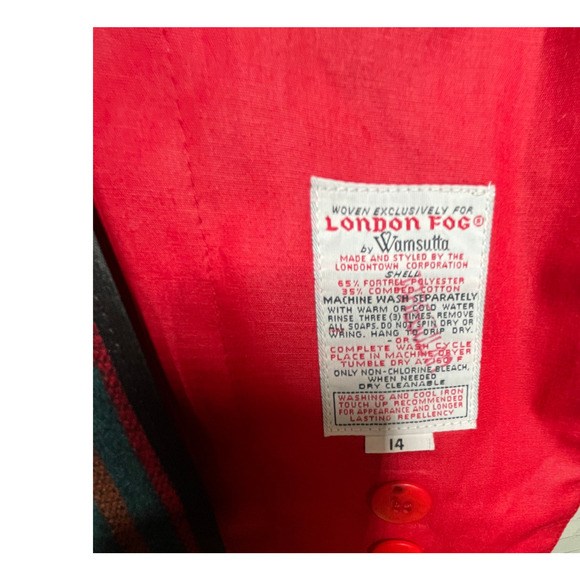 NEW! London Fog 14 Classic $249 Waxed Canvas Trench Coat Long Rain Jacket Red - Picture 8 of 14